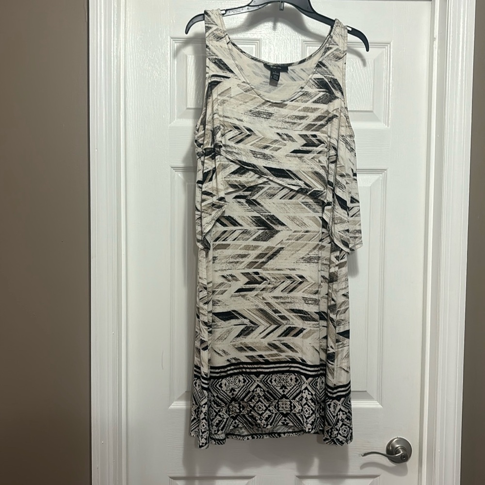 Dress ( brown cream and black)